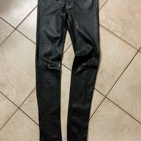 COPY - The Kooples 100% lambskin black leather leggings-size 26.EUC - Picture 7 of 14